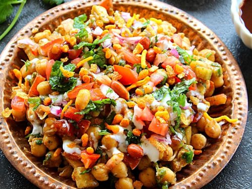 Chana Chaat served in a plate