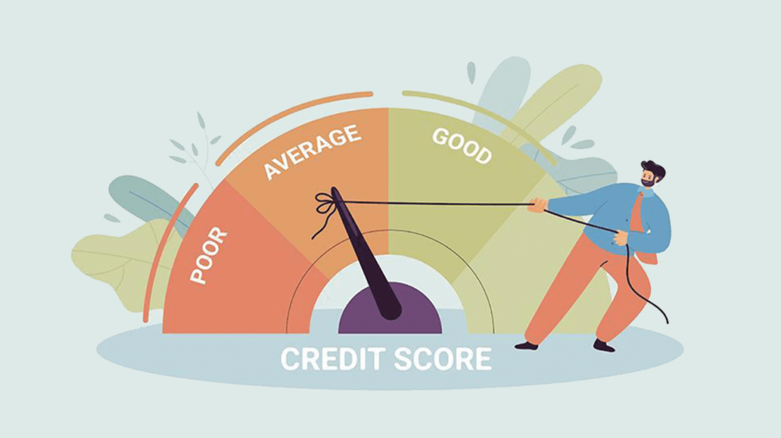 A person with Credit Score metre