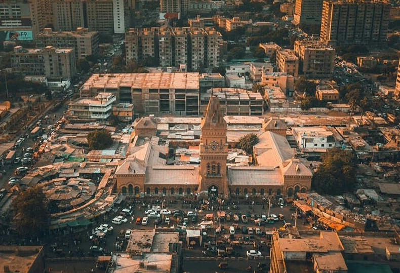 Panorama picture of Empress market Karachi