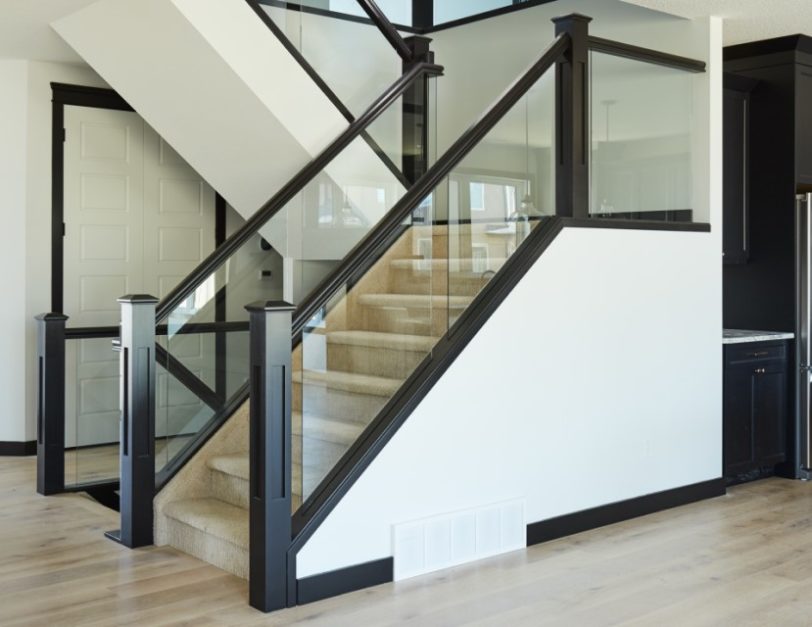 Glass and Metal stair grill