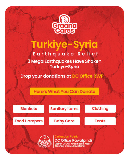 Turkey Earthquake donation drive by Graana.com 