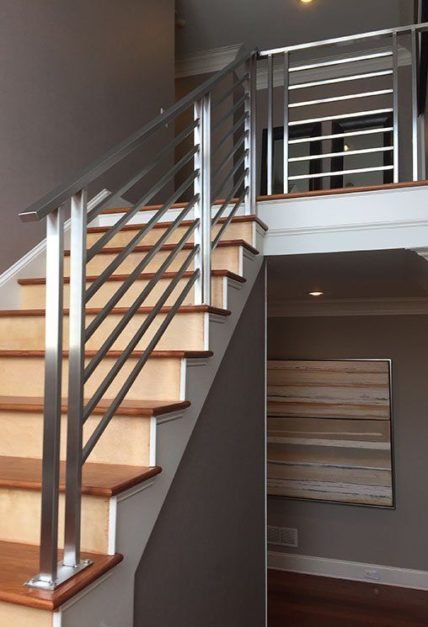 Staircase with Metal Work grill design