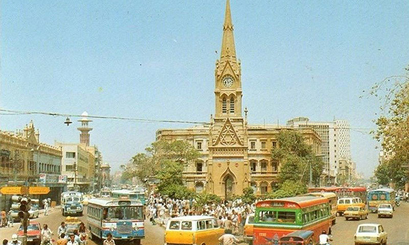 The Merewether Clock Tower is a well-known landmark in Karachi's vibrant Pakistani metropolis.