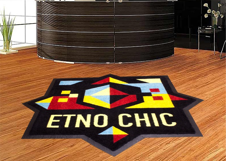 Customised mat with text ethno chic