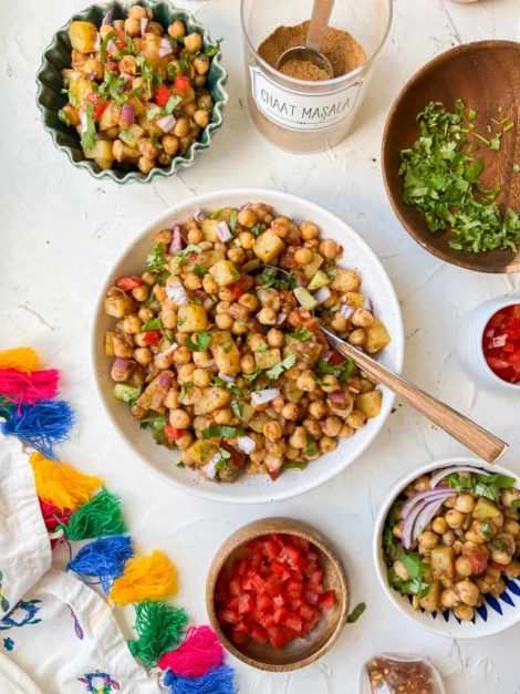 a bowl of Chaana Chaat