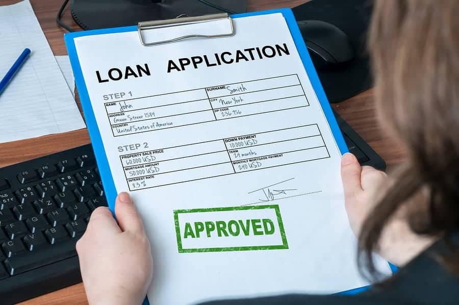 Loan Application with approved stamp