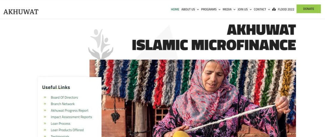 home page of Akhuwat foundation official website