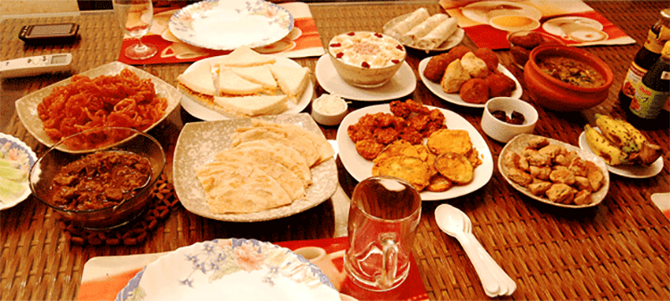 Sehri Dishes served on the table