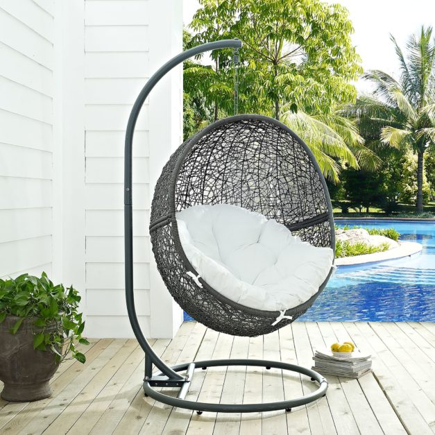 Stand Alone Swing Chair alongside swimming pool