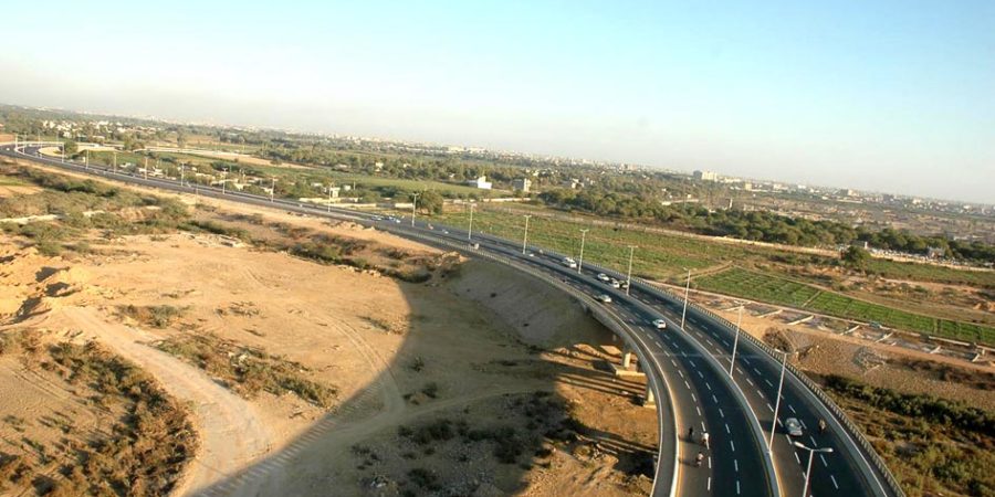 aerial view of malir expressway