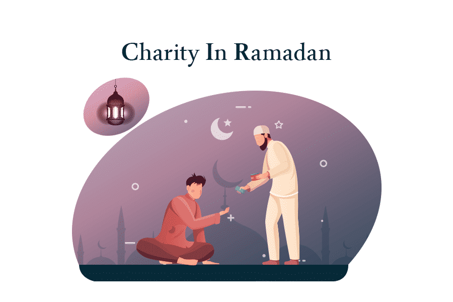 An animated image of giving charity