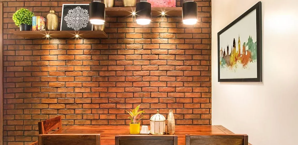 Brick wall in the dinning room