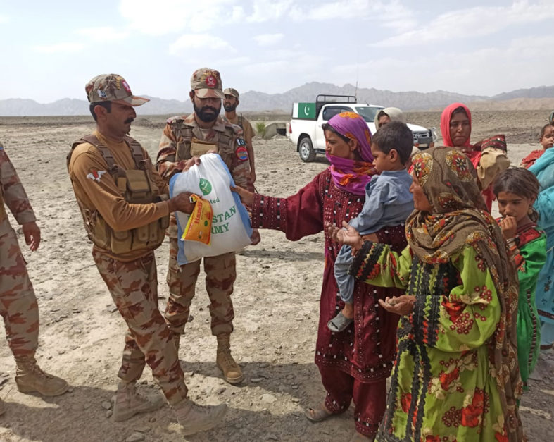 fc balochistan distributing ration bags among baloch ladies