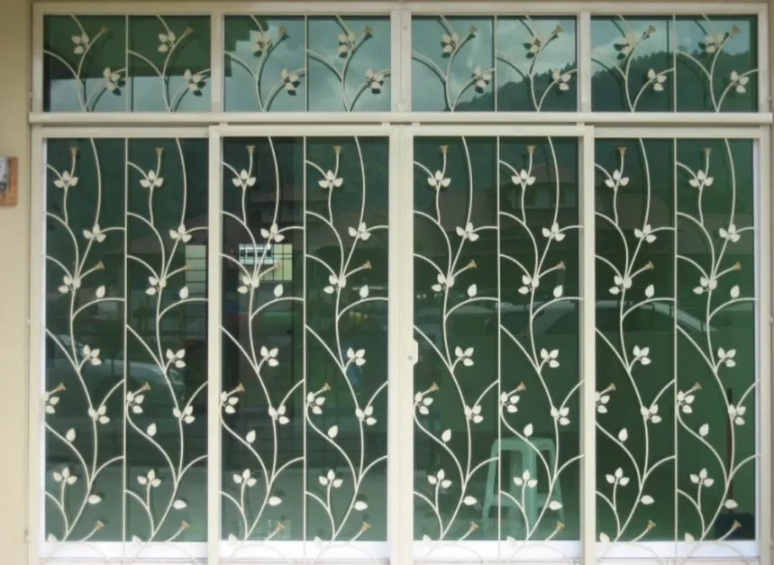 floral patterned window grill design