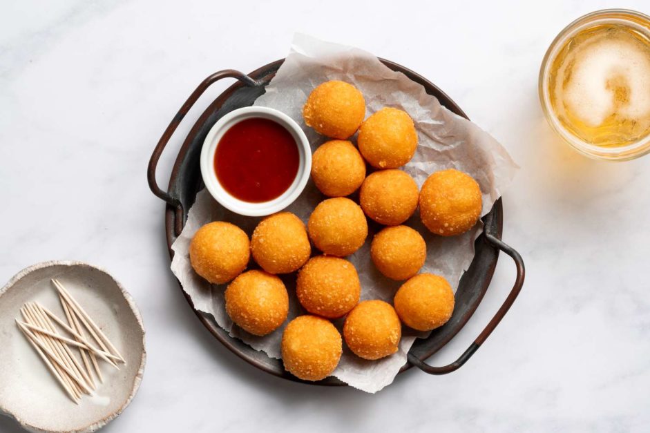 a plate of Cheese Balls