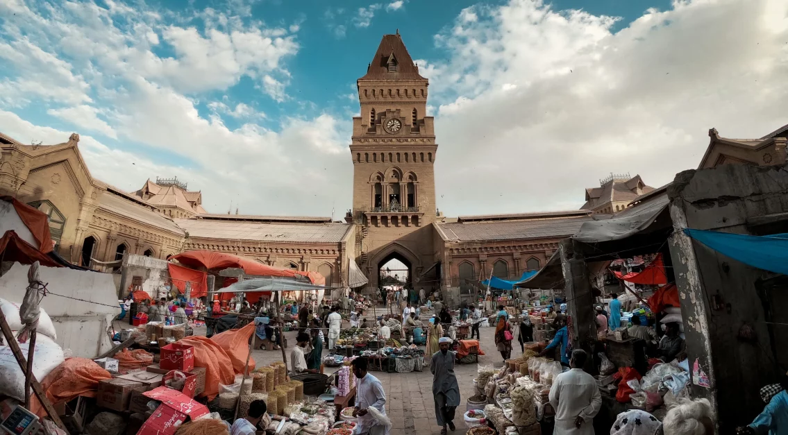 Empress Market, an ancient market, is located in Saddar, Karachi - List of Historical Places in Karachi