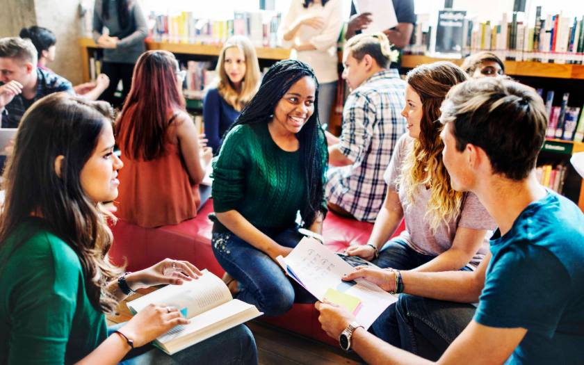 students studying in a group