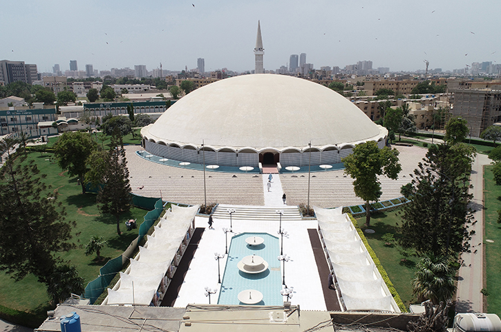 thye aerial view of masjid e tooba