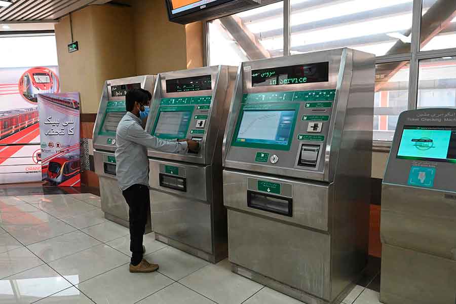 orange train Lahore ticket booth