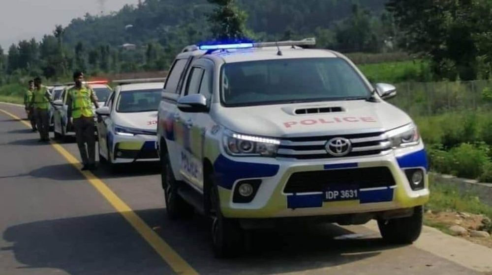 Motorway police patrolling at Islamabad Lahore Motorway