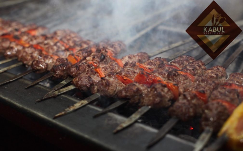 Seekh kebab grilling