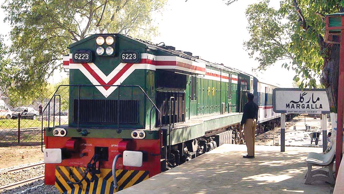 Train standing at Islamabad Railway Station