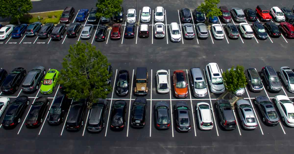 Cars parked at Parking lot 