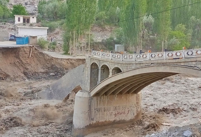 Massive floods destroyed bridge in Gilgit Baltistan