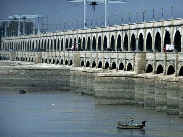 an drone shot of Guddu Barrage