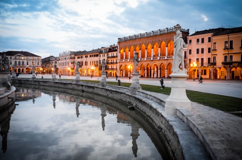 a river and the building of University of Padua