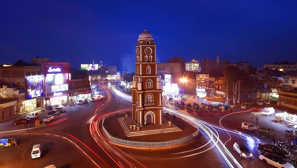 a night View of landmark in Sialkot