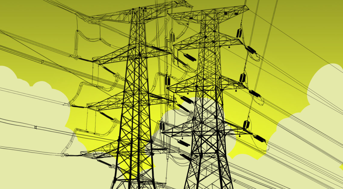 power lines and towers