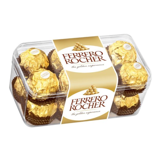 16 peices of ferrero rocher chocolate in the box