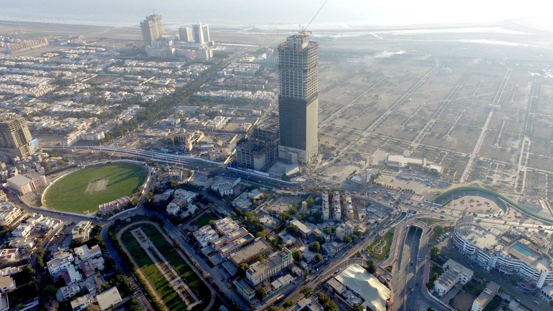 View of the area around the Icon Tower Karachi