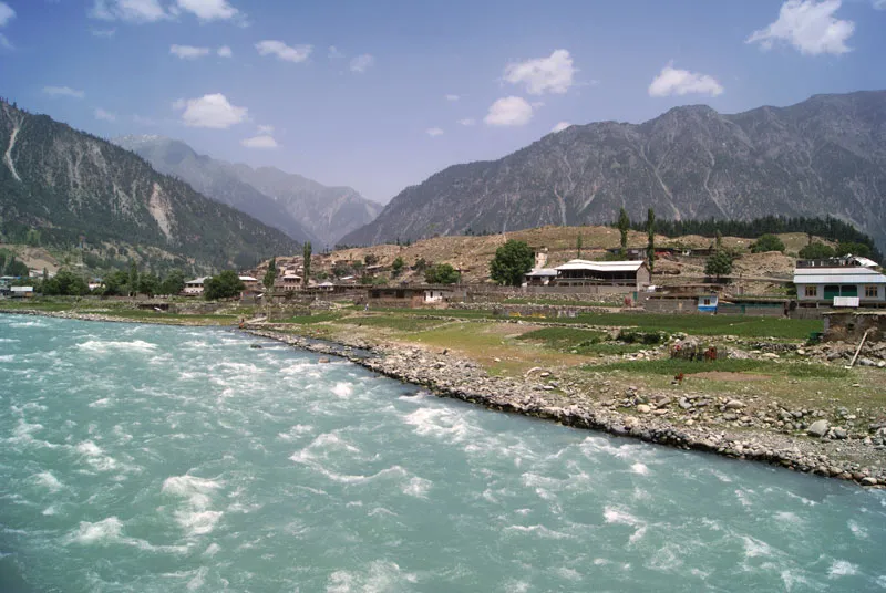 Swat River flowing through Kalam Valley