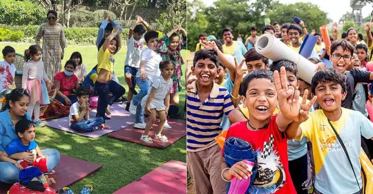 Young children enjoying at camp