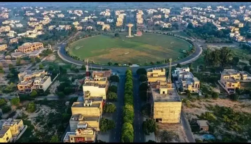 aerial view of wapda city faisalabad