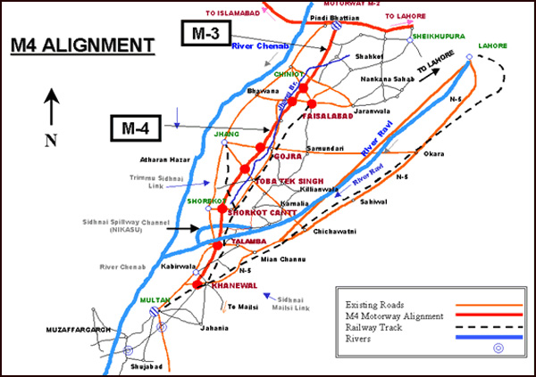 faisalabad multan motorway map