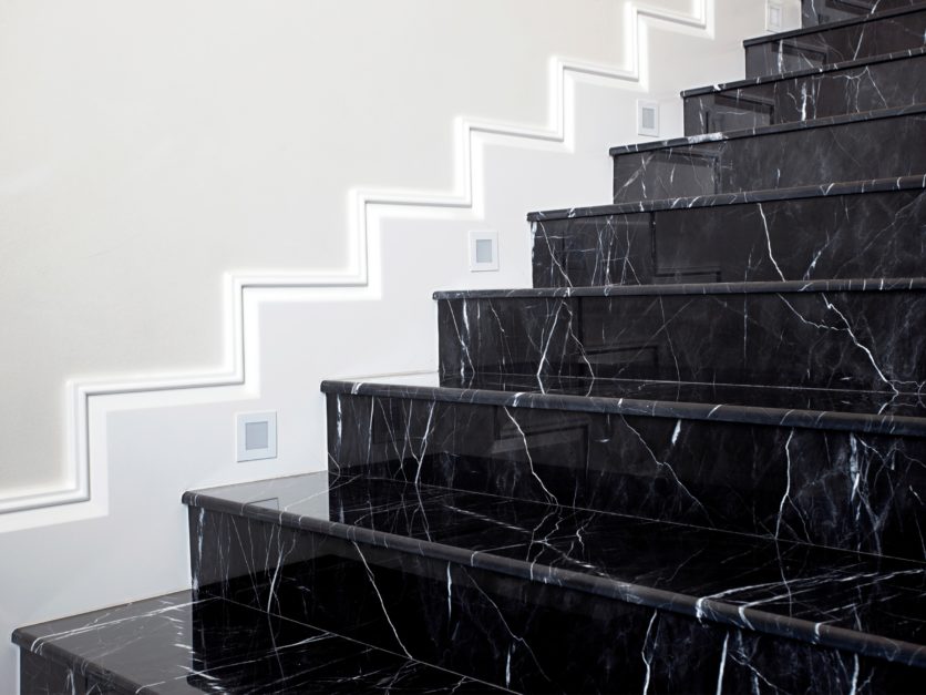 nero marquina marble stairs