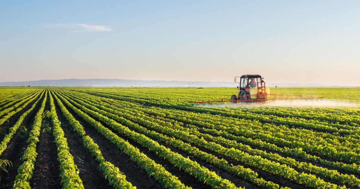 tractor in a field