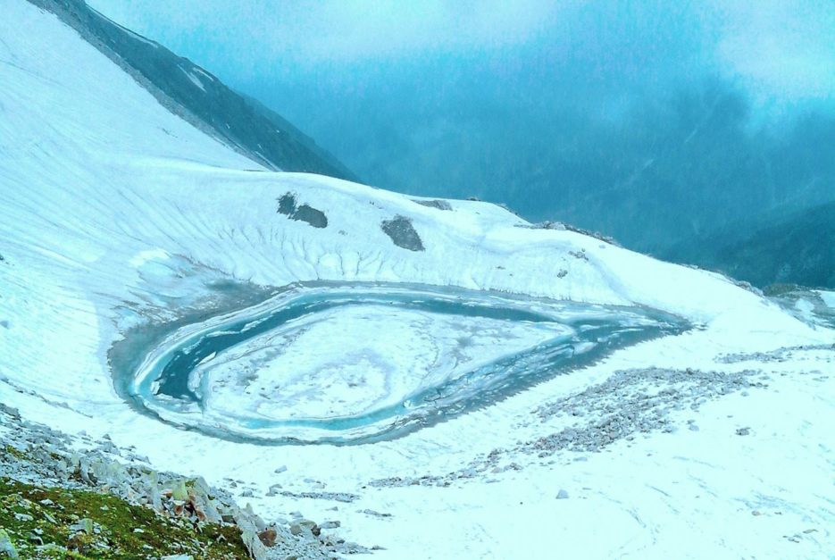 Ansoo lake covered with ice