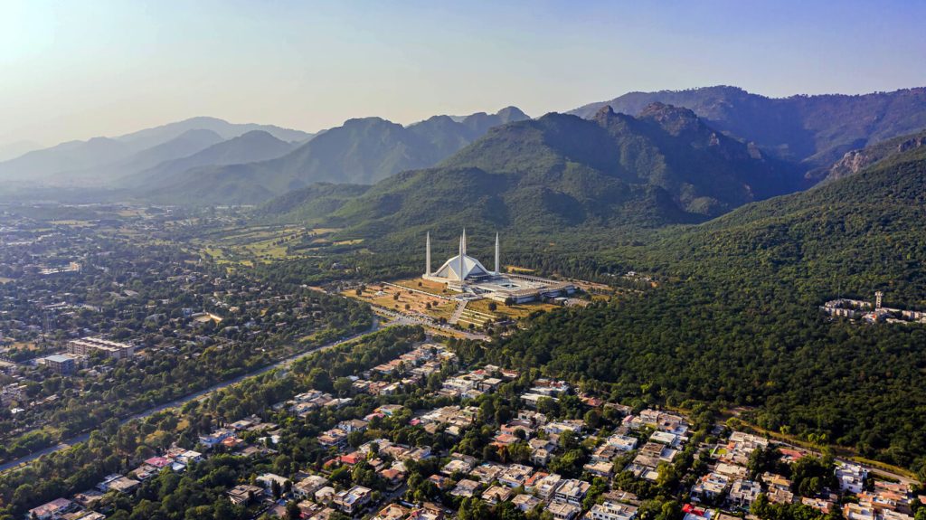 An aerial view of the Islamabad, showing role of CDA