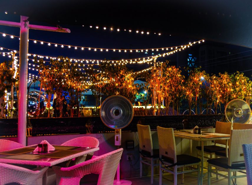 Cafe Beirut night time view of the dining area of restaurant