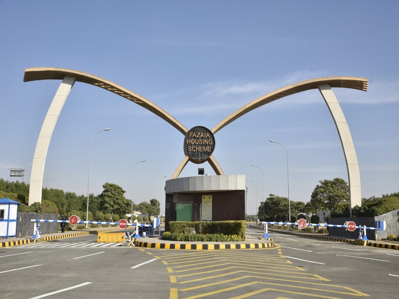 Fazaia Housing Society gated entrance