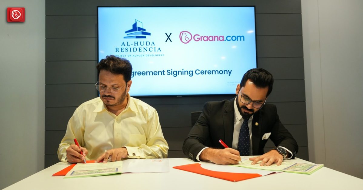 Agreement signing ceremony to commemorate official collaboration between Graana.com and Al Huda Residencia