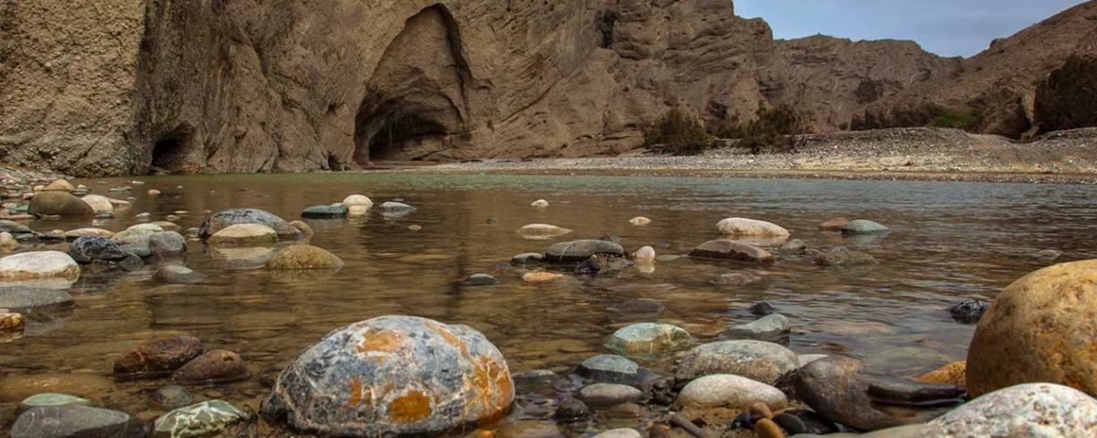 Lake and the cave city Balochistan