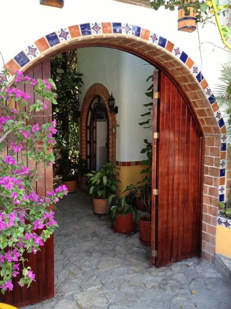 colourful tiles used to make arch