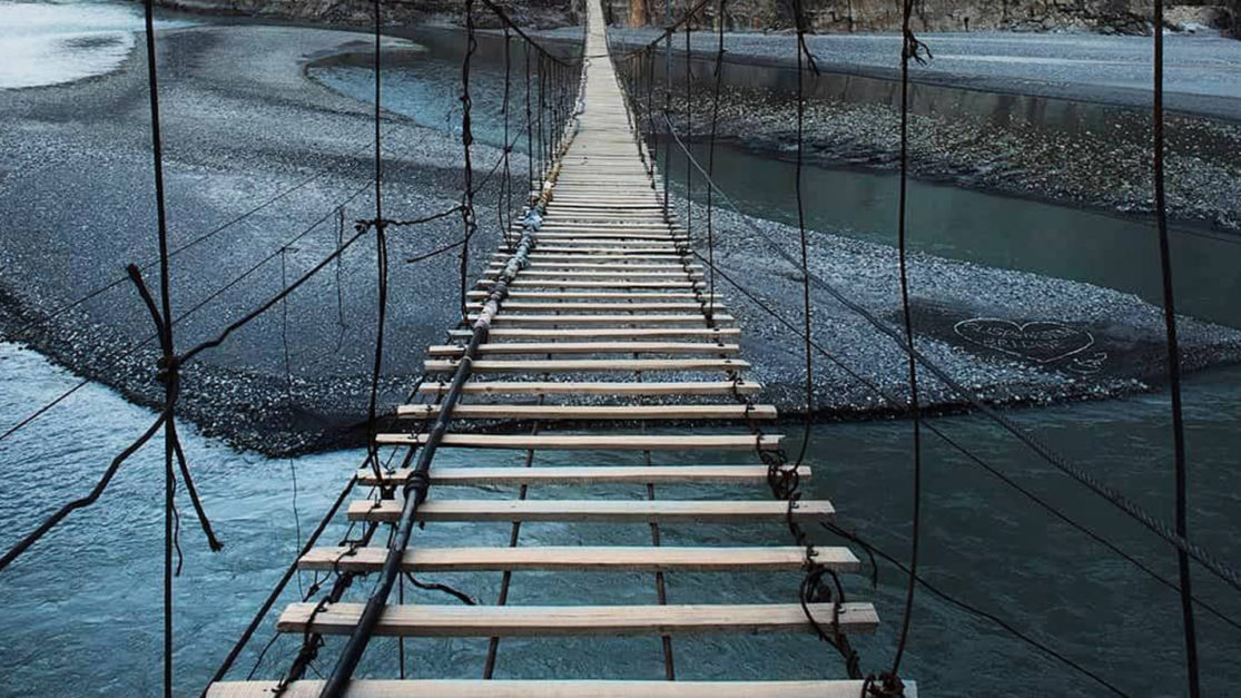 The steps of hussaini Bridge