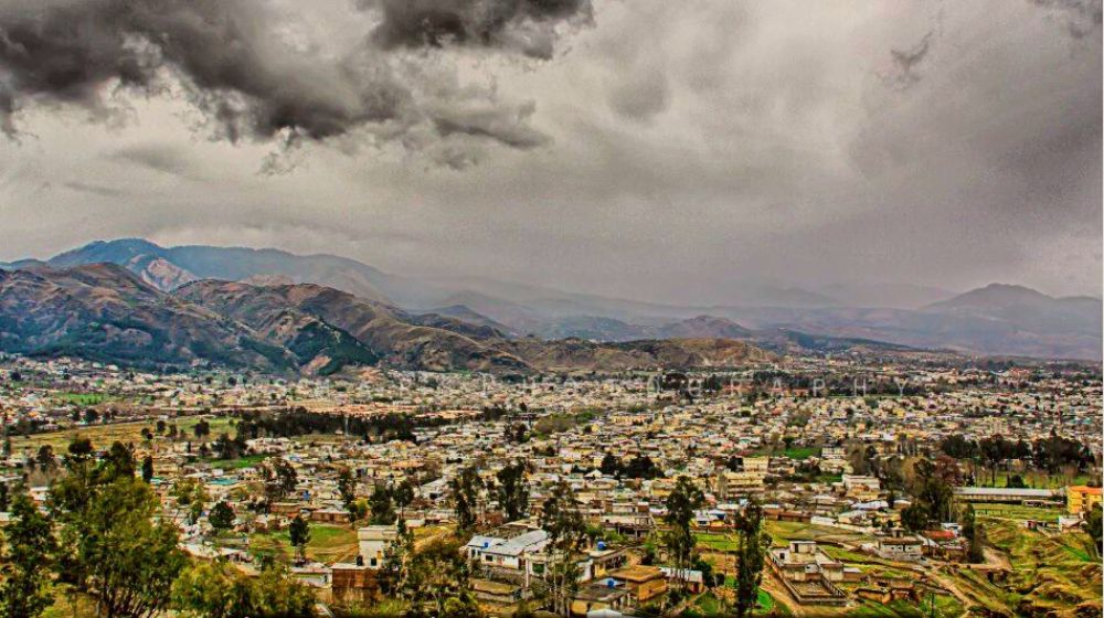 Drone shot of abbottabad city.