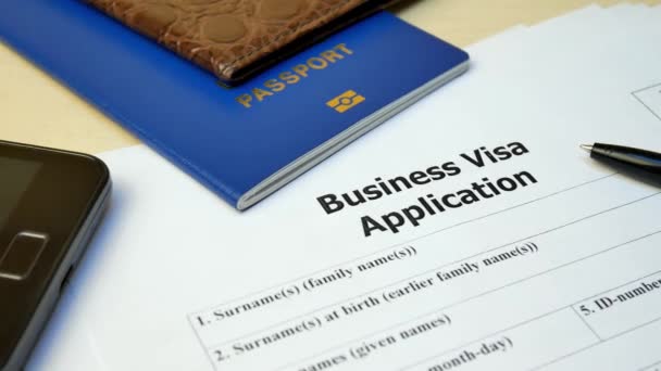 Business Visa application form with passport